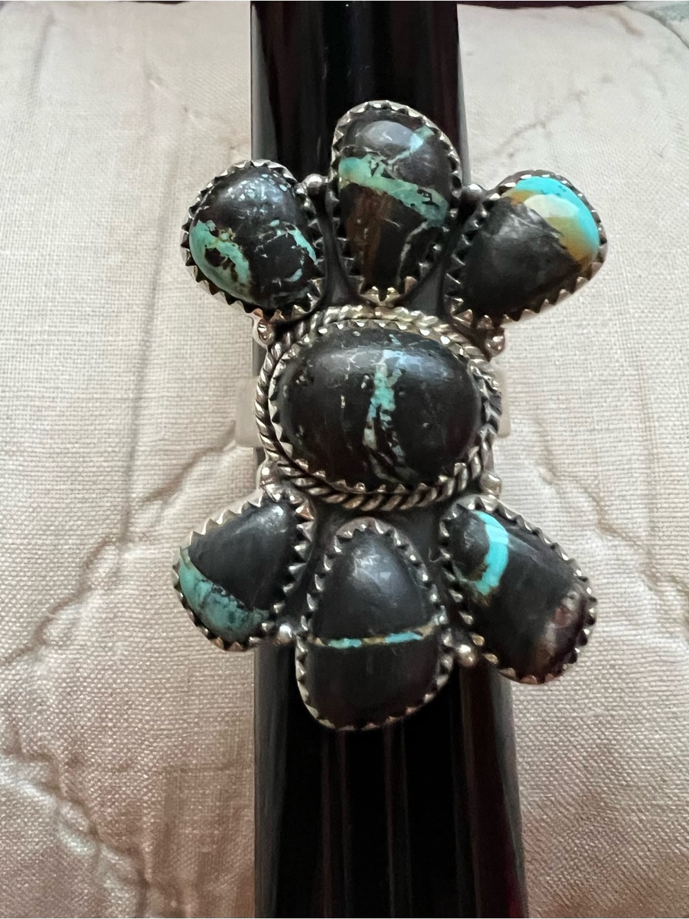 Sterling blackjack cluster ring
